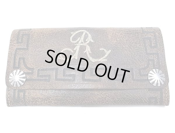 画像1: Double RL(RRL) Limited Souvenir Wallet ダブルアール コンチョ付 本革 三折財布  (1)