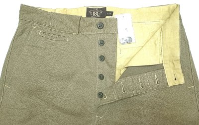 画像1: Double RL(RRL)Yellow-Brown Salt&Paper Work Trousers Vintage加工