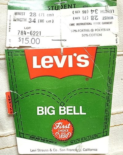 画像2: Deadstock 1976'S Levi's 784-6221 BIG BELL キナリ　オレンジ・タブ USA製 