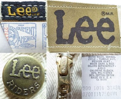 画像2: Deadstock 1980'S Lee RIDER BOOTCUT LEE-PREST Reguler Fit 白 USA製 
