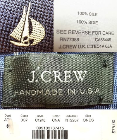 画像3: J.CREW SAIL-BOAT Patterned SILK TIE ジェイ・クルー  シルク・タイ アメリカ製