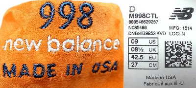 画像3: New Balance M998CTL オレンジ・スウェード×ネイビー  Made in USA 箱付