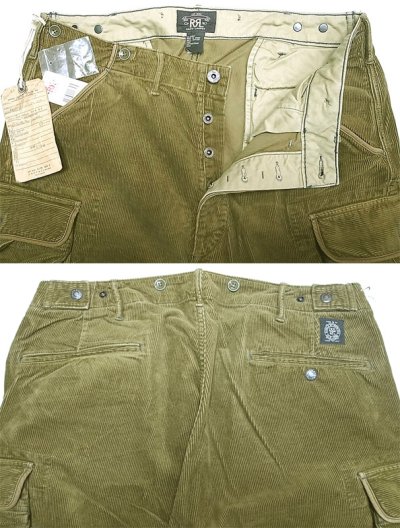 画像2: Double RL(RRL) 6pkt Corduroy Cargo Pants Vintage加工 膝切り替え 6ポケ カーゴ