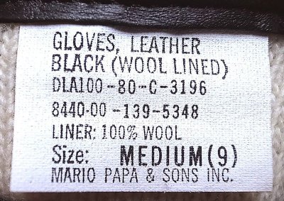 画像2: Deadstock 1980'S US.Military Leather Gloves(Wool Lined) 米軍 黒本革 手袋