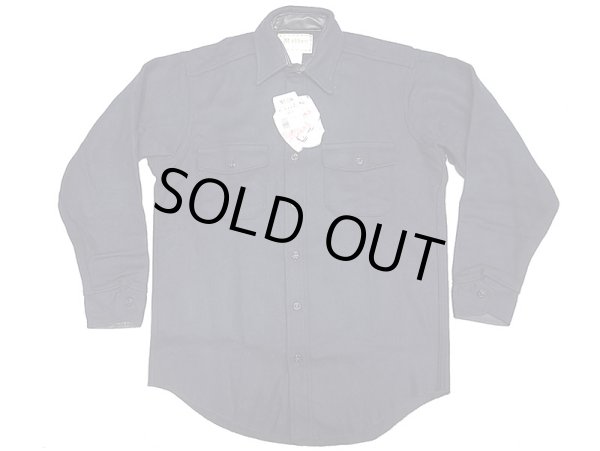 画像1: Deadstock 1990'S Melton Outer Wear メルトン CPO Shirts 紺 Made in USA (1)