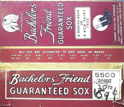 画像3: Deadstock 1940-50'S Bachelor's Friend Business Socks Navy 10H USA製 箱入#3 