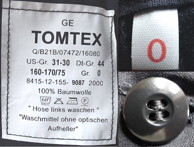 画像3: Deadstock 2000'S STURM TOMTEX　Moleskin Cargo Pants Black ドイツ製 袋入