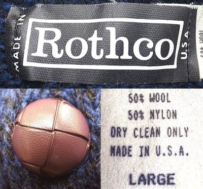画像3: Deadstock 1980'S Rothco ロスコ 紺ゴマ編セーター ヘンリーネック 袋入 アメリカ製