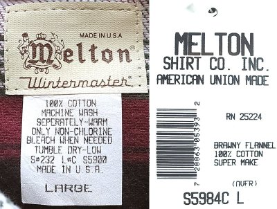 画像3: Deadstock 1990'S Melton Wintermaster メルトンフランネルシャツ S5984C USA製
