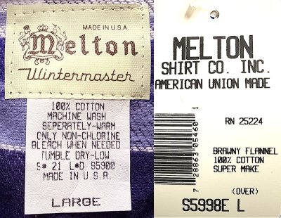 画像3: Deadstock 1990'S Melton Wintermaster メルトンフランネルシャツ S5998E USA製