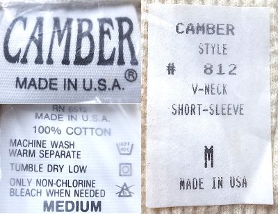 画像1: Deadstock 1990'S CAMBER THERMO-PLUS Tee Vネック Tシャツ USA製 袋入