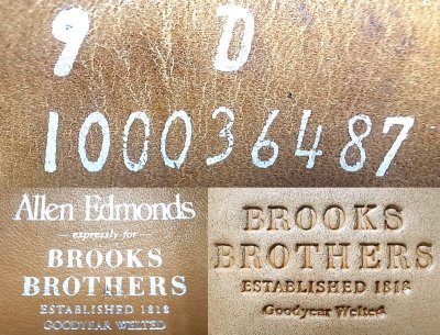 画像3: BROOKS BROTHERS Warwick Black Custom Made by Allen Edmonds USA製 箱付