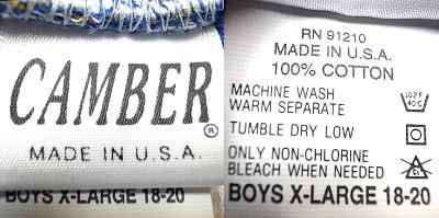 画像3: Deadstock 1990'S CAMBER MAX-WEIGHT Boys リンガーTシャツ 青 USA製 袋入