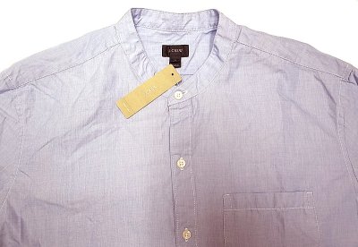 画像2: J.CREW Blue Broadcloth Band Collar Shirtsジェイ・クルーブロード バンドカラーシャツ