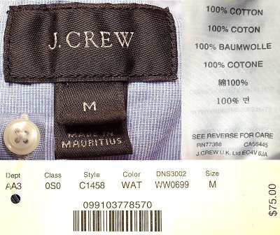 画像3: J.CREW Blue Broadcloth Band Collar Shirtsジェイ・クルーブロード バンドカラーシャツ