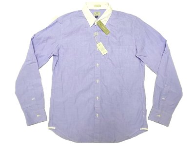 画像1: J.CREW CLERIC B.D. Shirts SLIM 青×白 ブロード生地 クレリック・ ボタン・ダウン
