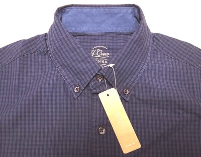 画像2: J.CREW Indigo Plaid H/S Shirts インディゴ染プレイド 半袖ボタン・ダウン シャツ