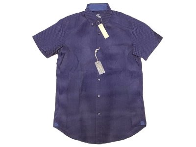 画像1: J.CREW Indigo Plaid H/S Shirts インディゴ染プレイド 半袖ボタン・ダウン シャツ