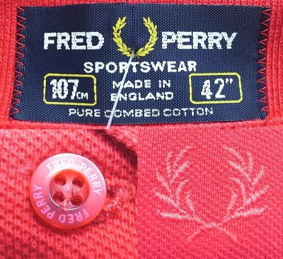 画像3: Deadstock 1990'S FRED PERRY M-3 フレッド・ペリーポロ・シャツ 赤 イギリス製