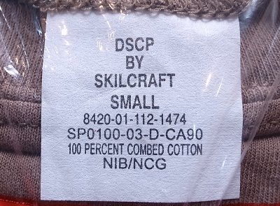 画像3: Deadstock 2003'S DSCP by SKILCRAFT US MILITARY Tee 茶 USA製 3P 袋入