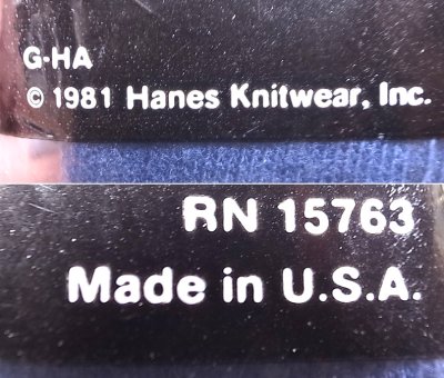 画像2: Deadstock 1981'S Hanes  POCKET-T ヘインズ ポケT 綿100% 紺 USA製 袋入