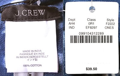 画像3: J.CREW Indigo Stole  ジェイ・クルー インディゴ（藍染） ドット抜染 大判ストール