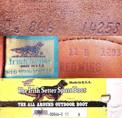 画像3: Deadstock 1993'S RED WING Irish Setter 866-3 赤茶 Oro Ruset 箱付 