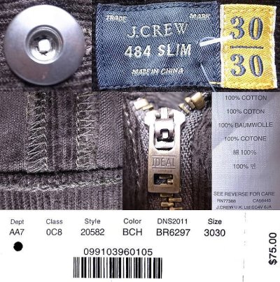 画像3: J.CREW 484 SLIM Corduroy Pants ロースリム コーデュロイ BCH Vintage加工