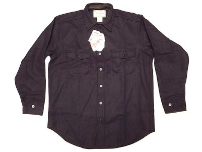 画像1: Deadstock 1990'S Melton Outer Wear メルトン CPO Shirts 紺 Made in USA