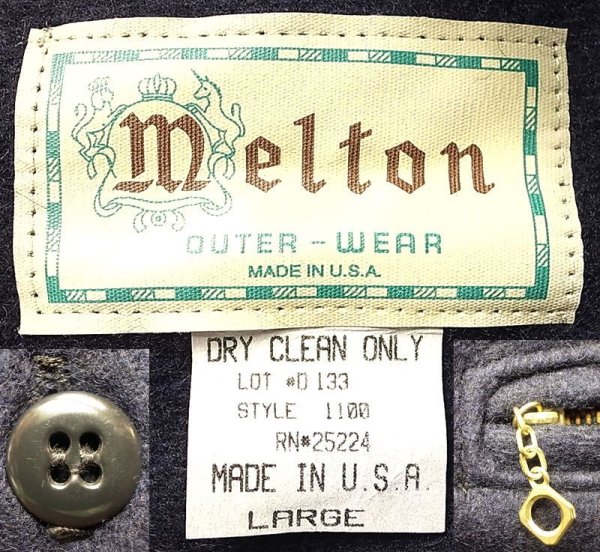 画像7: Deadstock 1980-90'S Melton Outer Wear メルトン CPO JK 紺ウール Made in USA (7)