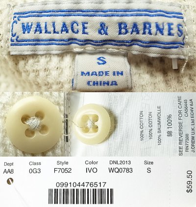 画像3: WALLACE & BARNES by J.Crew Waffle  Henley Neck ワッフル・ヘンリーネック