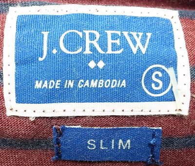 画像2: J.CREW SLIM Border Pocket-Tee ジェイ・クルー ボーダーポケＴee エンジ×鉄紺