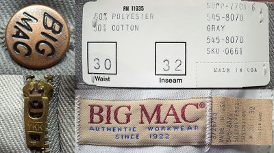 画像3: Deadstock 1990'S BIG MAC SLIM FIT WESTERN JEANS 50/50 GRAY USA製