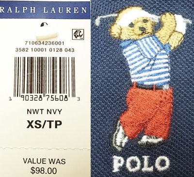 画像3: POLO BEAR by RALPH LAUREN  ポロ・ベアー ポロシャツ 紺 ラルフ・ローレン