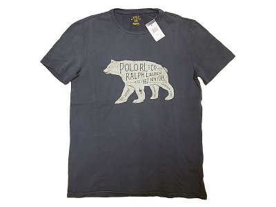画像1: POLO RALPH LAUREN BEAR Tee ポロラルフ シロクマ Tシャツ 紺 Vintage加工