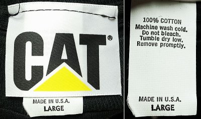 画像3: Deadstock 1993'S CAT(CATERPILLAR) ロゴ Tシャツ 100% COTTON 黒 アメリカ製