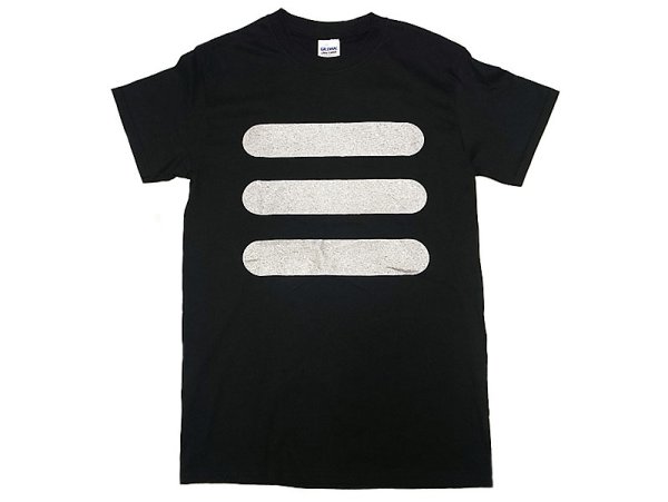 画像1: Safty Reflect Tee Black ×Silver 綿100% セーフティ リフレクト プリント Tシャツ (1)