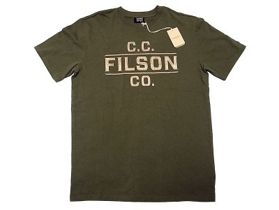 画像1: Filson Graphic Tee "C.C. FILSON CO" Otter Green フィルソンTee #1 USA製