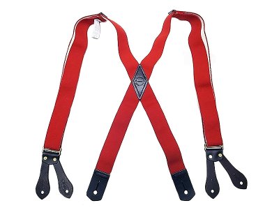画像2: Filson Tab ‎Suspenders フィルソンタブ サスペンダー 本革×平ゴム 赤 アメリカ製