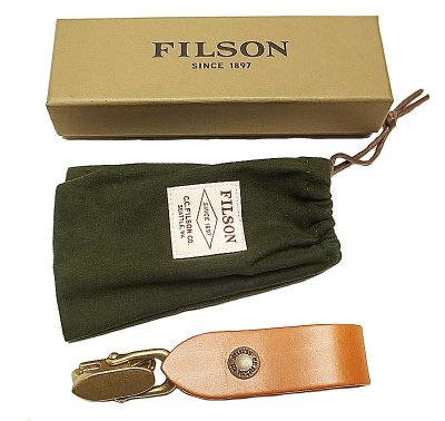 画像1: Filson Locking Snap-Key フィルソン本革×ブラス キーロック 専用袋付 箱付