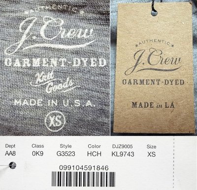 画像3: J.CREW GARMENT-DYED  Pocket-Tee "OLYMPIC 170 TRAIL"杢ポケＴ USA製　