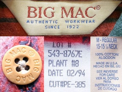 画像3: Deadstock 1994'S Big Mac(J.C.Penney) ヘヴィ・フランネルシャツ アメリカ製 #3