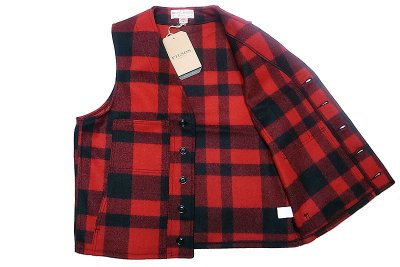 画像2: Filson Mackinaw Wool Vest RED/BLACK フィルソン マッキーノ ベスト 赤×黒 USA製
