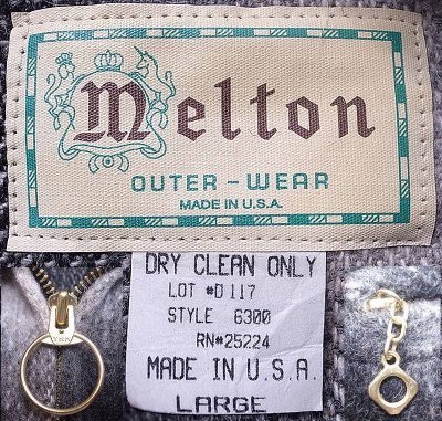 画像3: Deadstock 1990'S Melton Outer Wear メルトン Riders JK Plaid 黒×白 USA製