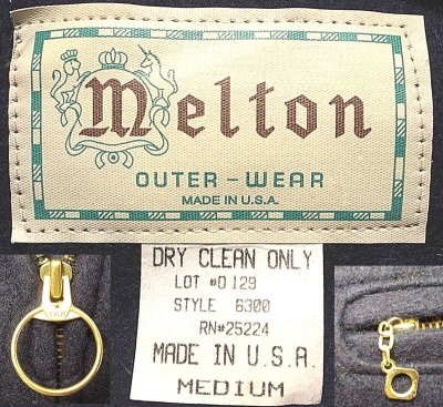 画像2: Deadstock 1990'S Melton Outer Wear メルトン Riders JK 紺 ウール アメリカ製