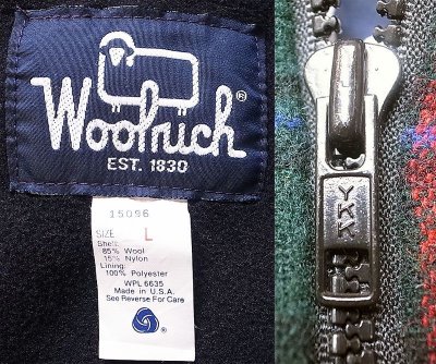 画像3: Deadstock 1980-90'S Woolrich Tartan Plaid Zip Hoodie ポーラテック裏地 USA製
