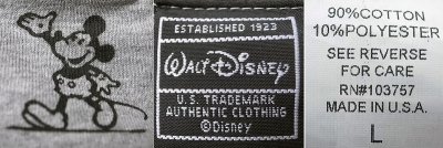 画像3: Deadstock 1990'S Walt Disney Classic Mickey Mouse L/S Tee 杢グレー USA製.