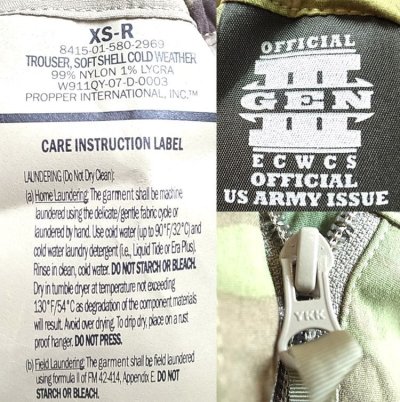 画像2: Deadstock 2007'S US.ARMY GIII L5 ECWCS SOFT SHELL MultiCam Trousers 