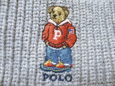 画像2: POLO BEAR KNIT HAT GREY ポロ・ベアー 刺繍 コットン ニット・キャップ 灰