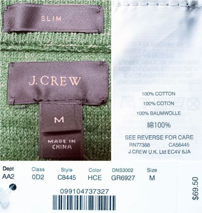 画像3: J.CREW Nep Yarn Cotton Knit Cut&Sewn  ジェイ・クルー ネップ　緑 カットソー